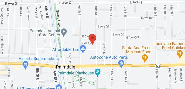 map of Vac/Ave Q5/Vic 10th Ste Palmdale, CA 93550